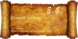 Ecsedi Gitta névjegykártya